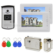 DIYSECUR 7" Wired Video Door Phone System 1V2  Electric Lock Access Control RFID Keyfobs Unlock 2024 - buy cheap