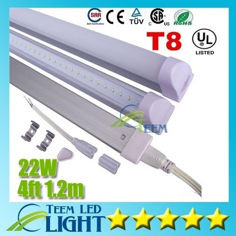 100X CE RoHS UL DLC Integration T8 Led Tube Light 4FT 22W 1.2m AC 85-265V SMD2835 Led Fluorescent tubes lamp Warranty 3Years 2022 - buy cheap