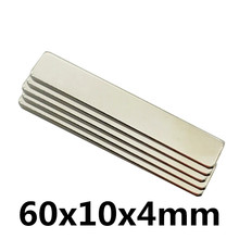 2pcs 60 x 10 x 4mm Super Strong Rare Earth Permanet Magnet Powerful Block Neodymium Magnets60x10x4 2024 - buy cheap