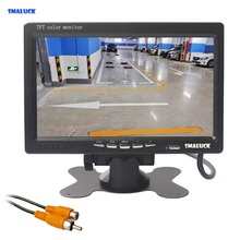 SMALUCK-Monitor de coche AHD 800x480, 7 pulgadas, TFT, LCD, Monitor de vista trasera Max, compatible con cámara 1080P AHD, 2 entradas de vídeo 2024 - compra barato