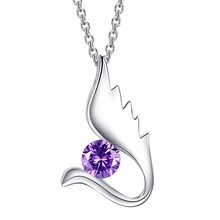 Фиолетовый Циркон Крыло ангела оптовая продажа посеребренное ожерелье новая продажа серебряные ожерелья и подвески/IRRBHJFQ LYAKAWQP 2024 - купить недорого