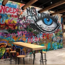 Custom wallpaper graffiti wall KTV bars cafe cafe office wallpaper mural wallpaper seamless large photo wallpaper Beibehang 2024 - buy cheap