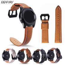 Beafiry pulseira de couro genuíno para samsung galaxy assista 46mm/engrenagem s3 frontier 22mm pulseiras relógio huami amazfit 2024 - compre barato