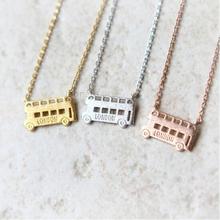 10pcs/lot London Bus Car Pendants Necklace Chain Men Women Statement Necklace Jewelry Gift 2024 - buy cheap