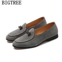 Elegant Shoes Men Classic Dress Loafers Men Brand Shoes Moda Italiana Suede Leather Shoes Men Formal Mocassim Masculino Couro 2024 - buy cheap