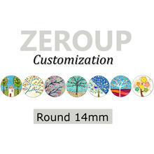 ZEROUP Professional customized services 14mm round pictures glass cabochon mixed patterns jewelry components 215pcs/lot 2024 - buy cheap