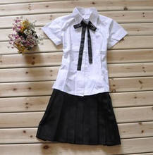 FREE SHIPPING Halloween costume students Cosplay Japanese school uniforms long sleeved white shirt short sleeved suit 2024 - buy cheap