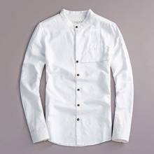 Italy spring linen shirt mens white casual men shirt cotton long-sleeved fashion man shirts brand flax shirts male camisa summer 2024 - buy cheap