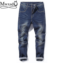 Mwxsd calça jeans masculina de algodão, calça jeans de moda primavera outono masculina com elasticidade, calça jeans preta 2024 - compre barato