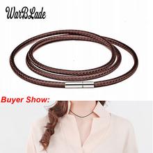 1mm 1.5mm 2mm 3mm Necklace Cord Leather Cord Wax Rope Chain Necklace 316L Stainless Steel Tube Clasp DIY Jewelry Accessories WBL 2024 - buy cheap