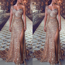 2019 New Maxi Women Fashion gold black pink one shoulder bodycon bandage sexy Celebrity evening party dress dropshipping 2024 - buy cheap