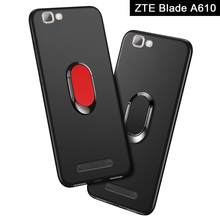 Funda para ZTE Blade A610, carcasa de silicona negra suave de 5,0 pulgadas con soporte para Coche magnético, Funda con anillo para ZTE Blade A610 A610C V6 Max A612 2024 - compra barato