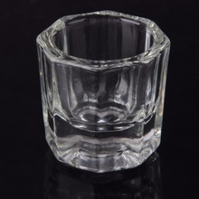 2 pçs popular copo de vidro octogonal dapen prato para ferramentas de pó líquido arte do prego arcylic 2024 - compre barato