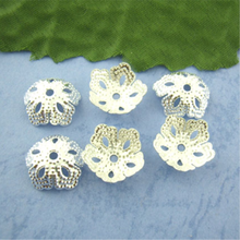 Doreen Box Lovely 200PCs Silver color Flower Beads Caps 14mm (B00858) 2024 - buy cheap