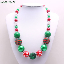 MHS.SUN Newest 3 style baby chunky beaded necklace christmas girls kids gift handmade chain necklace bubblegum jewelry 1pc 2024 - buy cheap