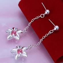 fashion jewelry For Women, 925 jewelry silver plated Inlaid Rose Red Earrings E054 /VQXKBZQWE054 QQKNOEMV 2024 - buy cheap