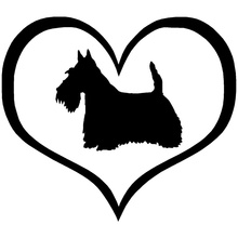 10.9*9.5CM Scottish Terrier Dog Heart Car Sticker Fashion Decorative Window Glass Decals Motorcycle Accessories C6-0225 2024 - buy cheap