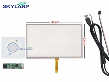 Painel de toque resistente com controle usb, para at050tn43 5 ", novo painel de vidro com 4 fios e 5 polegadas, frete grátis 2024 - compre barato