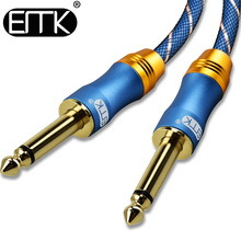 EMK 6,5 Jack аудио кабель, моно 6,3 Aux кабель в нейлоновой оплетке 6,35 Jack кабель «Папа-папа» 1 м 5 м 10 м для усилителя смесителя 2024 - купить недорого