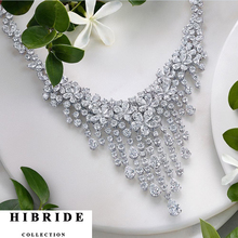 HIBRIDE Luxury Shiny Crystal CZ Stone Pendant Necklace Women Jewelry Sets Trendy Style For Female Party Gifts  N-216 2024 - buy cheap