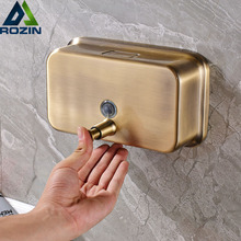 Free Shipping Antique Brass Liquid Shampoo Soap Dispenser Single Box Bathroom 1000ML Touch Soap Dispenser Box 2024 - buy cheap