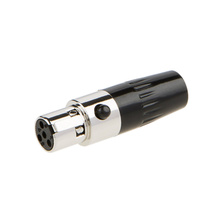 Mini 4 Pin XLR Female Cable Connector, for Pro Microphones, Black and Sliver 2024 - buy cheap