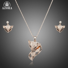 AZORA My Fox-Conjunto de collar y pendientes con diamantes de imitación austriacos, conjunto de collar y pendientes, Color oro rosa, TG0074 2024 - compra barato