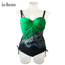 Ballenas fresh green color two pieces padded swimsuit swimwear plus size large size push up Bikini set beach maillot de baim 2024 - buy cheap