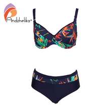 Andzhelika-Bikinis con estampado de talla grande para mujer, traje de baño Sexy Con aros, copas G, conjunto de Bikini, trajes de baño, monokini 2024 - compra barato