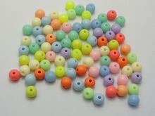 500 Mixed Pastel Color Acrylic Round Beads 6mm Smooth Ball Spacer 2024 - buy cheap