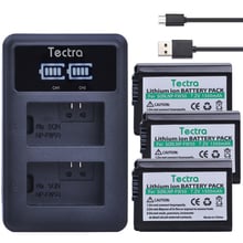 Tectra 3 шт. NP-FW50 NPFW50 NP FW50 батарея + светодиодный дисплей USB двойное зарядное устройство для Sony Alpha a5000 a6000 DSC-RX10 Alpha 7 Bateria 2024 - купить недорого