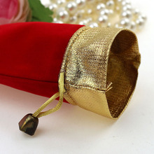 Bolsas de joalheria de veludo vermelhas de 7*9cm, 30 peças, sacos para presente de embalagem, bolsas de joias artesanais femininas, bolsas de flanela e cordão 2024 - compre barato