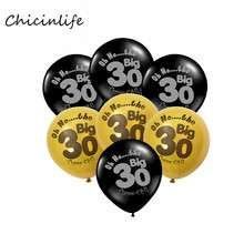 Chicinlife 20 peças 10 polegadas ouro preto oh no. Balões para festa de aniversário, decoração de festas de aniversário de tamanho grande, 30, 40, 50 e 60 2024 - compre barato