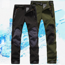 Мужские зимние штаны, водонепроницаемые зимние лыжные штаны, Толстые Теплые Мягкие штаны в виде ракушки, уличные штаны для кемпинга, катания на лыжах, сноуборде, спортивные ветрозащитные брюки 2024 - купить недорого
