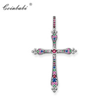Pendant Royalty Cross 2019 925 Sterling Silver Zirconia For Women Trendy Gift Europe Key Chains Jewelry Pendant Fit  Necklace 2024 - buy cheap