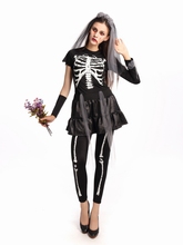 New Sexy Mulheres Crânio De Esqueleto Longa Vestido Adulto Halloween Costume Cosplay Vampiro Rendas Noiva Do Vestido Extravagante Do Partido 2024 - compre barato