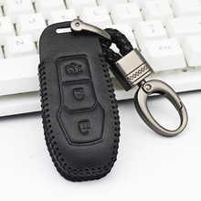 Leather Car Key Case Cover for Ford Mustang 2015 Mondeo 2.0T Fusion EDGE 2013-2015 For Ford Kuga Car Keychain Car Accessories 2024 - buy cheap