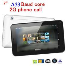 Glavey discount!!tablet pc 7 inch AllWinner A33 Quad Core Bluetooth WIFI+512MB/4GB+ Android 4.4+2G GSM phone call tablet pc 2024 - buy cheap