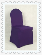 100 Premium  purple  Spandex lycra spandex wedding chair cover 2024 - buy cheap