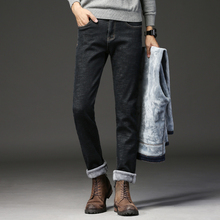 Мужские теплые джинсы, длинные брюки из плотного флиса от известного бренда на осень и зиму, 28-40, 2018 2024 - купить недорого