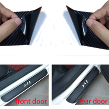 4pcs Carbon Fiber Vinyl  Car Scuff Plate Door Sill Guard Car Sticker for Jaguar XJ 2024 - buy cheap