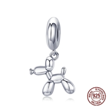 Ajuste pulseira original charme pulseira colar balão cão pingente encantos 925 prata esterlina para presente de jóias femininas 2024 - compre barato