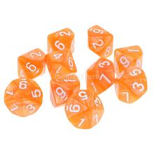 10 pieces 10 Sided Dice D10 Polyhedral Dice for Dungeons and Dragons Party Table Games Orange 2024 - buy cheap