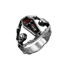 2022 Fashion Steampunk Biker Mens Boys The Vampire Diaries Gothic Skeleton Coffin Rings For Party Bands Women And Men Fans Gift 2024 - buy cheap