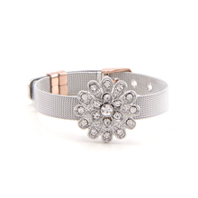 Vinnie design jóias 10mm pulseira de malha de aço inoxidável conjunto com tamanho grande prata cor slide encantos 2024 - compre barato