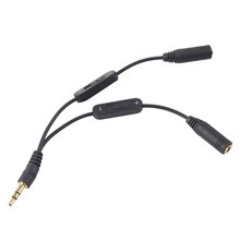 Cable adaptador de 3,5mm macho a 2 hembra para Audio estéreo Y divisor con Control de volumen 2024 - compra barato