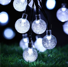Bola de burbuja impermeable para exteriores, luz Solar de Navidad, decoración de jardín, 30LED 2024 - compra barato