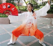 embroidery gradient Tai chi performance uniforms wushu veil martial arts clothing taiji suits  3pcs/set 2024 - buy cheap