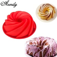 Aomily 25cm Swirl Shaped Silicone Mold Cake Fondant Mousse Mould DIY Chocolate Cookies Baking Pan Tray Bakeware Cake Decorating 2024 - buy cheap