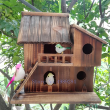 Bird nest Increase Wooden Anticorrosive wood Bird house outdoor Garden decoration accessories Breeding house Keep warm in winter 2024 - buy cheap